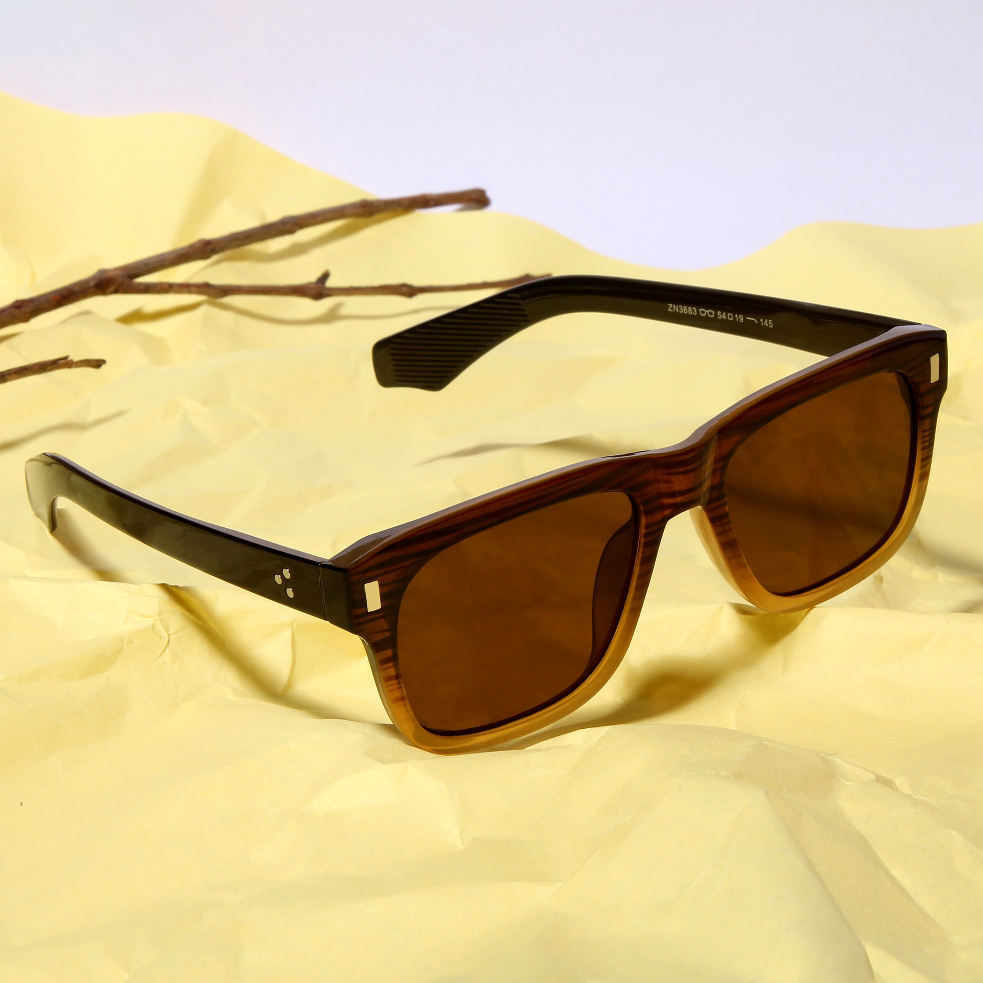 Spider Brown Rectangle Sunglasses