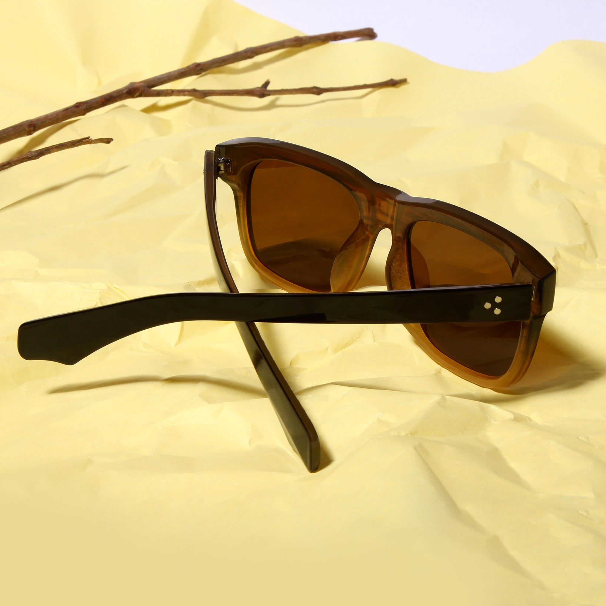 Spider Brown Rectangle Sunglasses