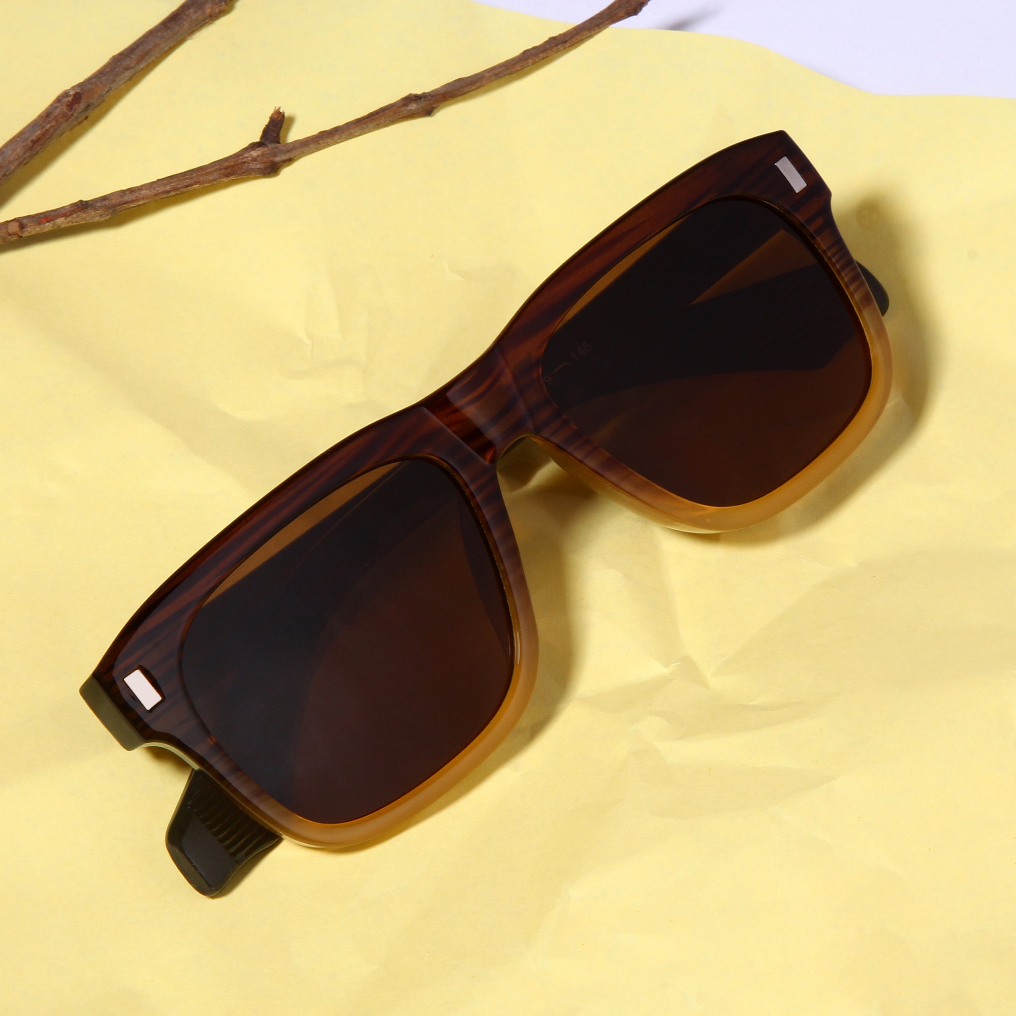 Spider Brown Rectangle Sunglasses