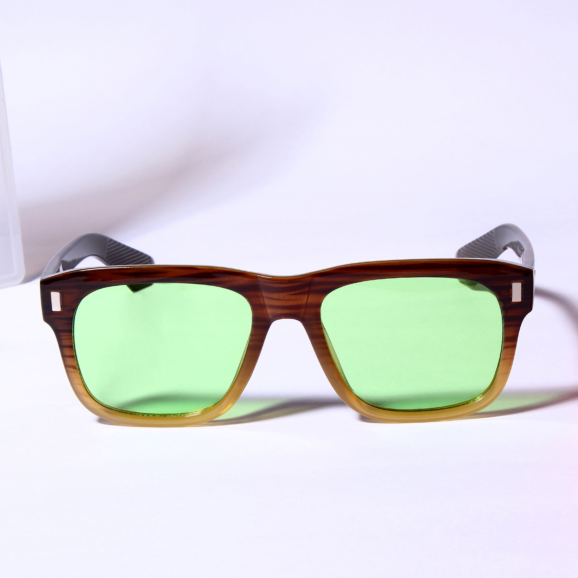 Spider Brown Green Rectangle Sunglasses