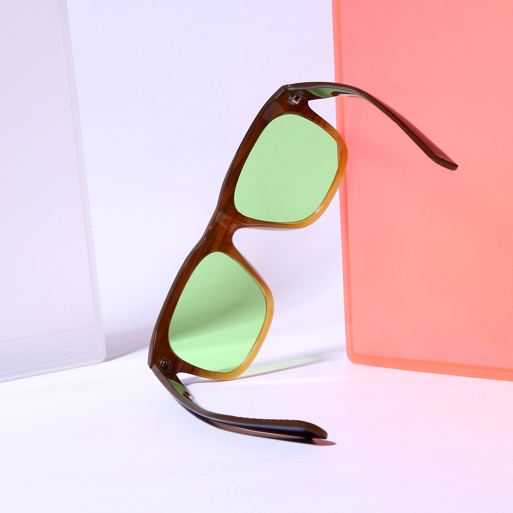 Spider Brown Green Rectangle Sunglasses