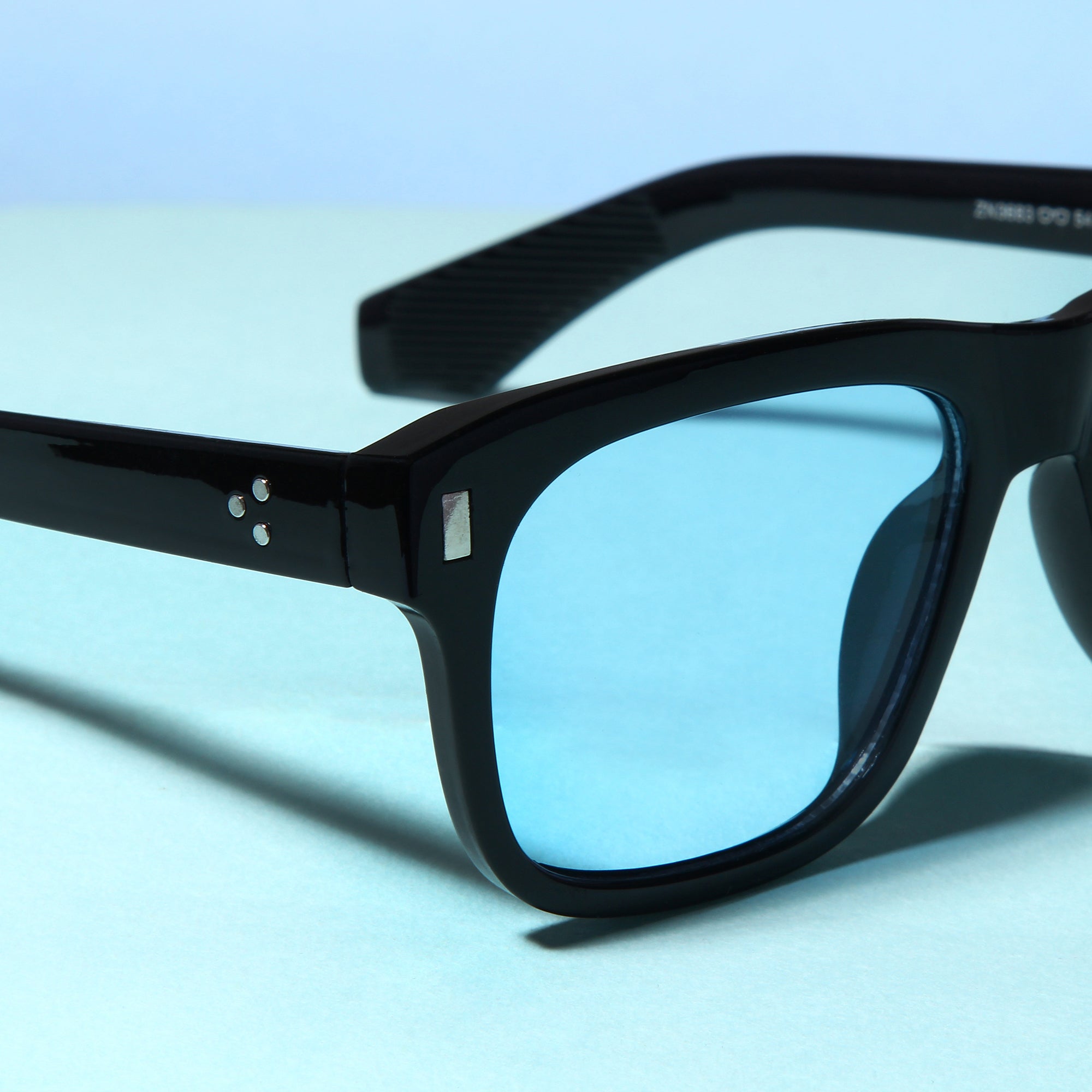 Spider Black Blue Rectangle Sunglasses